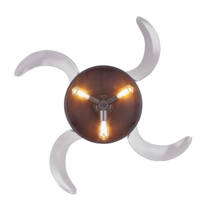 FANAWAY 212927 - LED griestu ventilators CLASSIC 3xE27/4W/230V melns Ø 112 cm + tālvadības pults