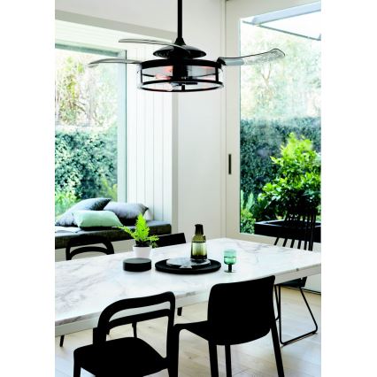 FANAWAY 212927 - LED griestu ventilators CLASSIC 3xE27/4W/230V melns + tālvadība