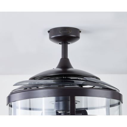 FANAWAY 212927 - LED griestu ventilators CLASSIC 3xE27/4W/230V melns + tālvadība