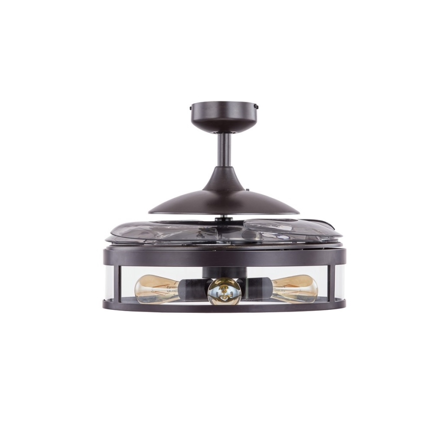FANAWAY 212927 - LED griestu ventilators CLASSIC 3xE27/4W/230V melns + tālvadība