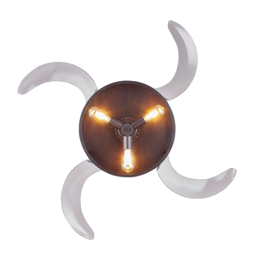 FANAWAY 212927 - LED griestu ventilators CLASSIC 3xE27/4W/230V melns + tālvadība