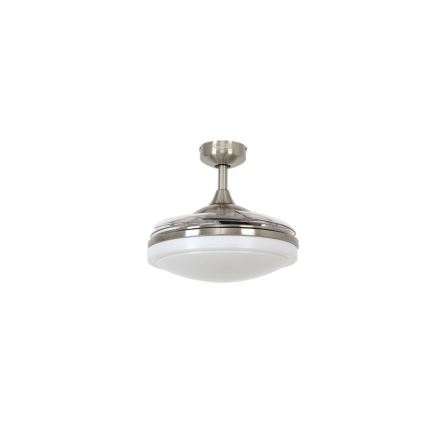 FANAWAY 212982 - Griestu ventilators EVORA 2xE27/20W/230V spīdīgi hromēts + tālvadības pults