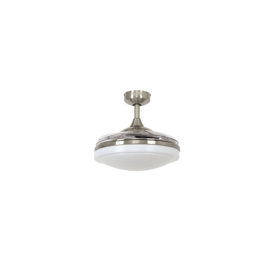 FANAWAY 212982 - Griestu ventilators EVORA 2xE27/20W/230V spīdīgi hromēts + tālvadības pults