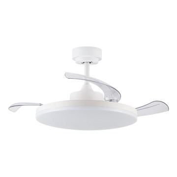 FANAWAY 21612949 - LED Aptumšojams griestu ventilators STROLL LED/30W/230V 2700/3500/5000K d. 106 cm balta/caurspīdīga + tālvadības pults