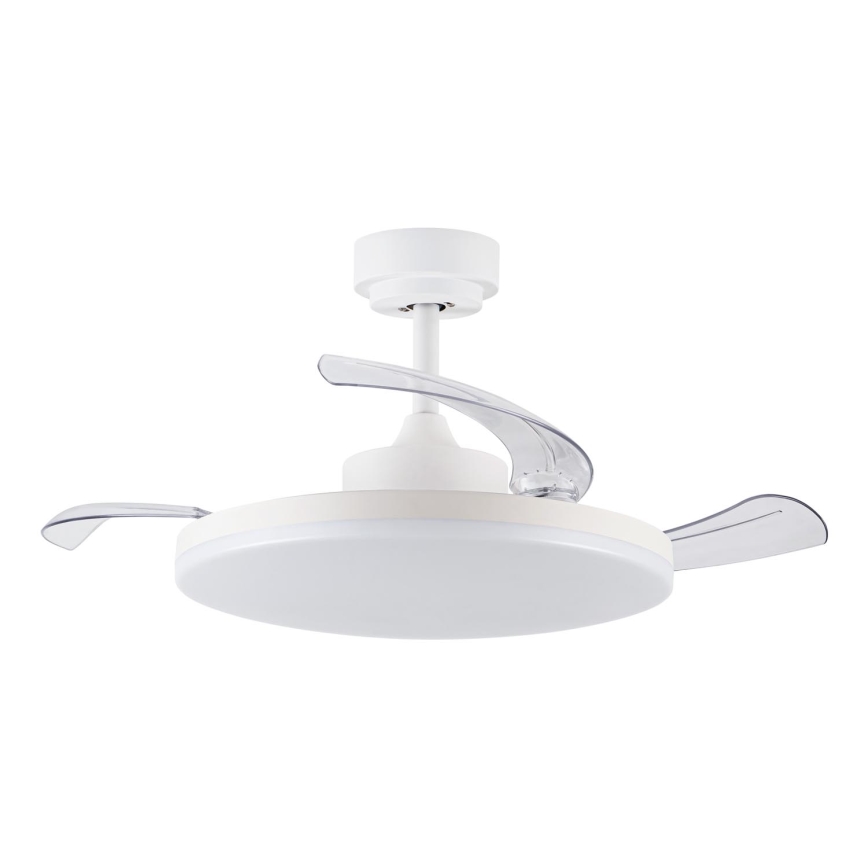 FANAWAY 21612949 - LED Aptumšojams griestu ventilators STROLL LED/30W/230V 2700/3500/5000K d. 106 cm balta/caurspīdīga + tālvadības pults
