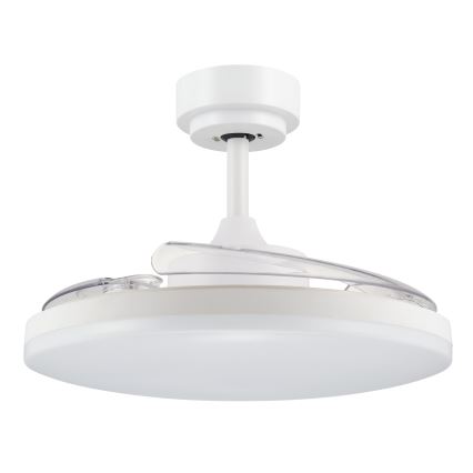 FANAWAY 21612949 - LED Aptumšojams griestu ventilators STROLL LED/30W/230V 2700/3500/5000K d. 106 cm balta/caurspīdīga + tālvadības pults