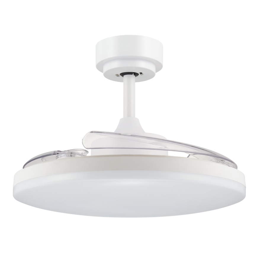 FANAWAY 21612949 - LED Aptumšojams griestu ventilators STROLL LED/30W/230V 2700/3500/5000K d. 106 cm balta/caurspīdīga + tālvadības pults