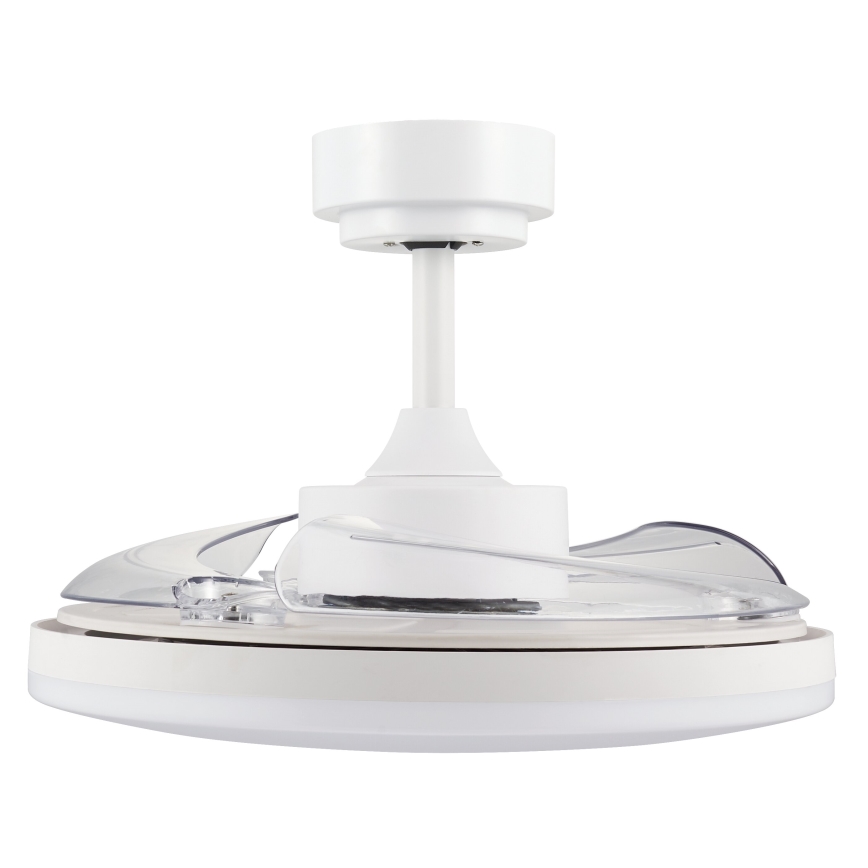 FANAWAY 21612949 - LED Aptumšojams griestu ventilators STROLL LED/30W/230V 2700/3500/5000K d. 106 cm balta/caurspīdīga + tālvadības pults