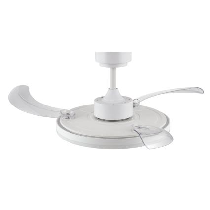 FANAWAY 21612949 - LED Aptumšojams griestu ventilators STROLL LED/30W/230V 2700/3500/5000K d. 106 cm balta/caurspīdīga + tālvadības pults