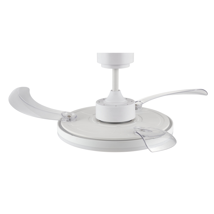 FANAWAY 21612949 - LED Aptumšojams griestu ventilators STROLL LED/30W/230V 2700/3500/5000K d. 106 cm balta/caurspīdīga + tālvadības pults