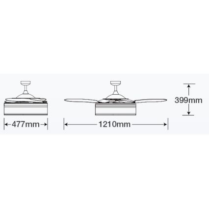FANAWAY 511030 - LED Griestu ventilators FRASER 3xE27/20W/230V balta + tālvadības pults