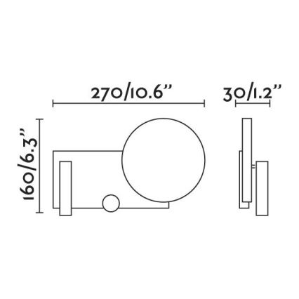 FARO 20065 - LED Aptumšojama sienas lampiņa KLEE LED/10W/230V + LED/3W pa labi