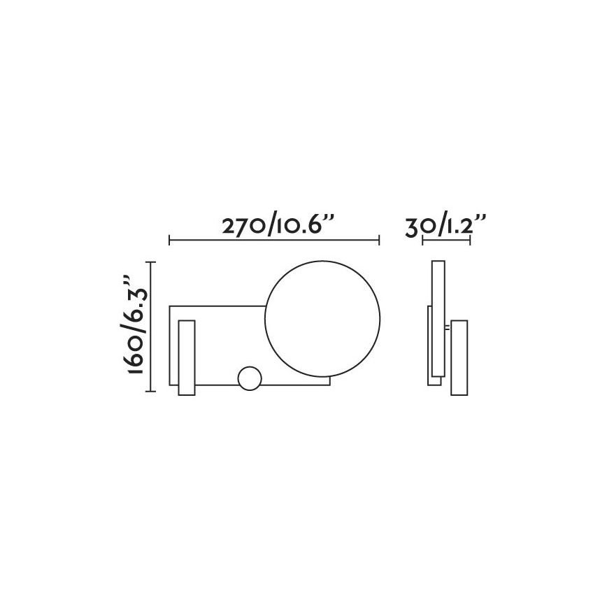 FARO 20065 - LED Aptumšojama sienas lampiņa KLEE LED/10W/230V + LED/3W pa labi