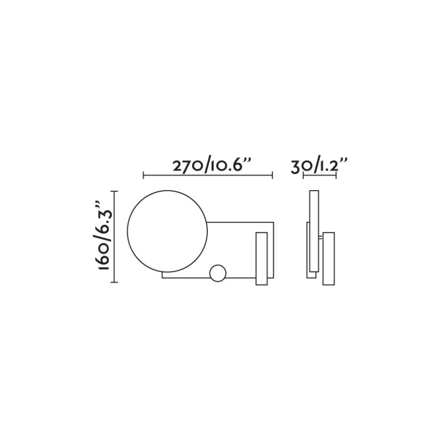 FARO 20066 - LED Aptumšojama sienas lampiņa KLEE LED/10W/230V + LED/3W pa kreisi