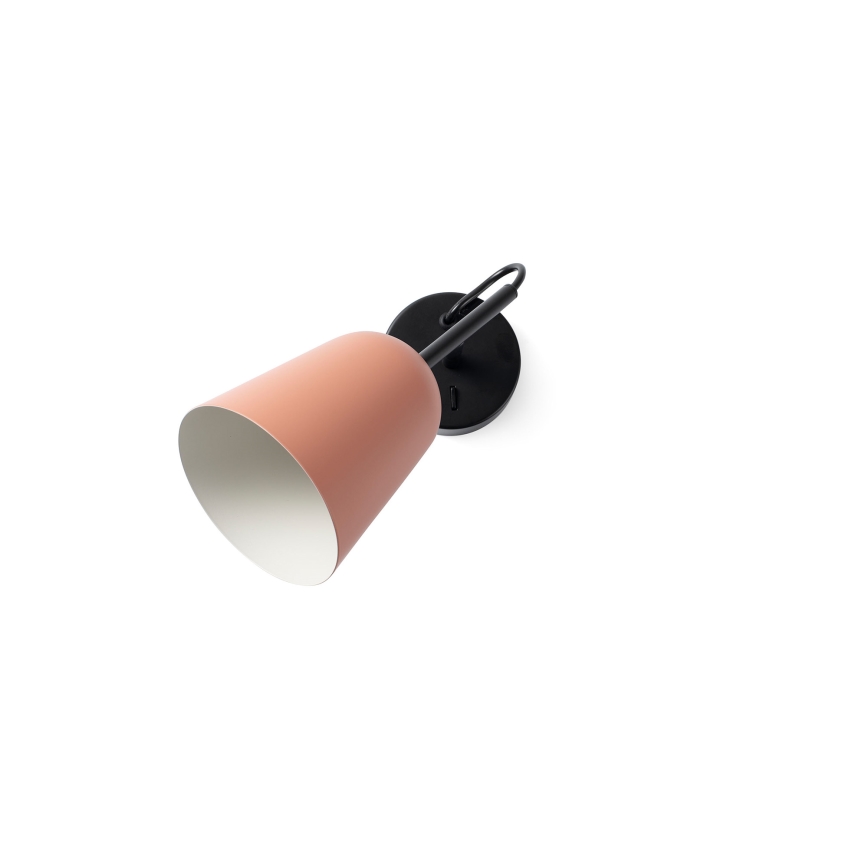 FARO 28275 - Sienas lampa STUDIO 1xE14/8W/230V rozā/melna