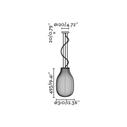 FARO 28300 - Lustra ar auklu ISABELLE 1xE27/15W/230V d. 31 cm balta