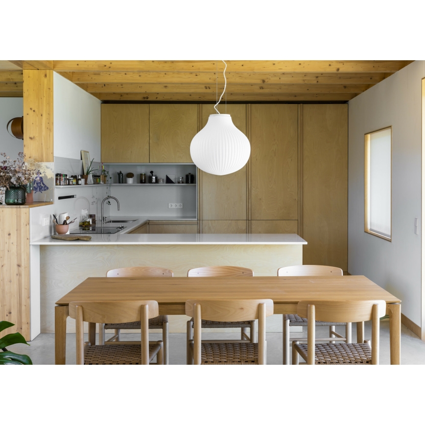 FARO 28301 - Lustra ar auklu ISABELLE 1xE27/15W/230V d. 40 cm balta
