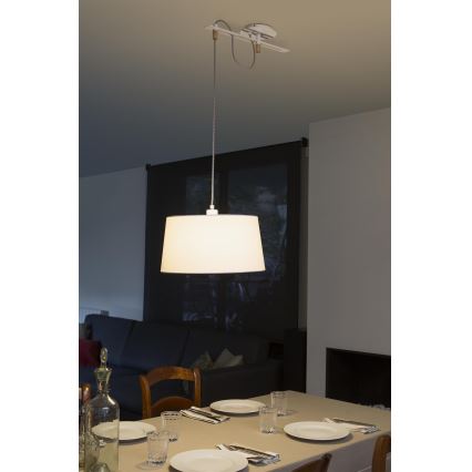 FARO 28394 - Lustra uz auklas FUSTA 1xE27/20W/230V balta