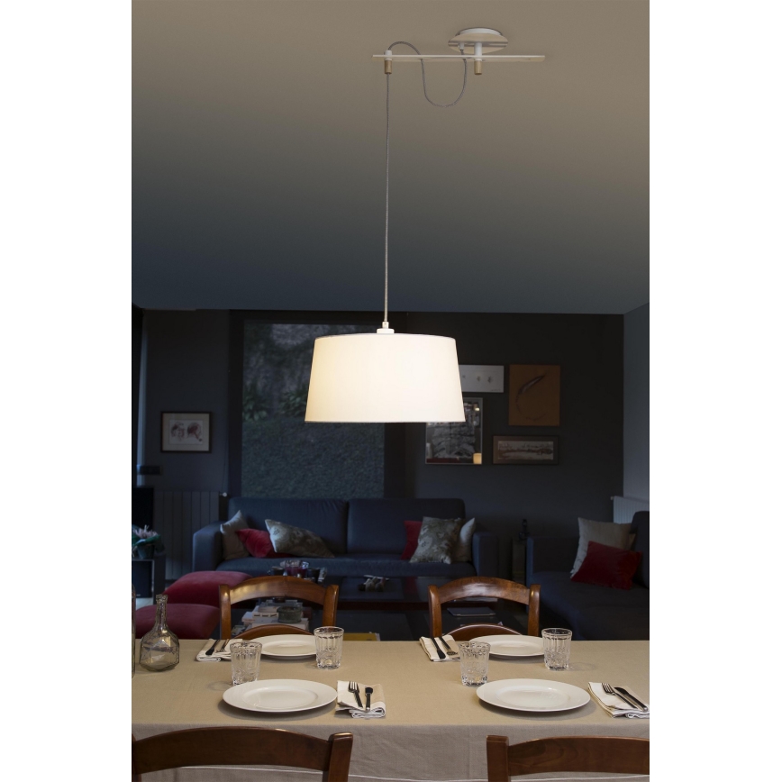 FARO 28394 - Lustra uz auklas FUSTA 1xE27/20W/230V balta