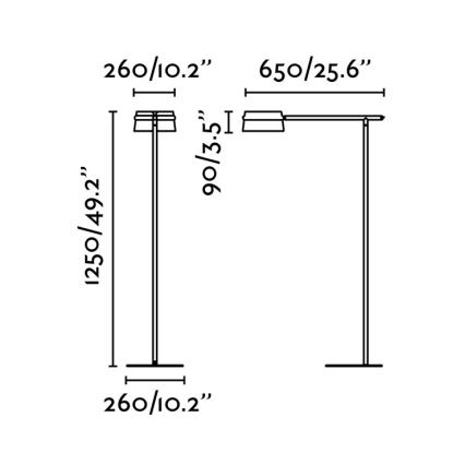 FARO 29569 - LED Aptumšjoma skārienjūtīga grīdas lampa LOOP LED/6W/230V