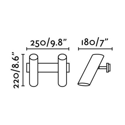 FARO 29876 - Sienas starmetis LINK 2xGU10/11W/230V melns