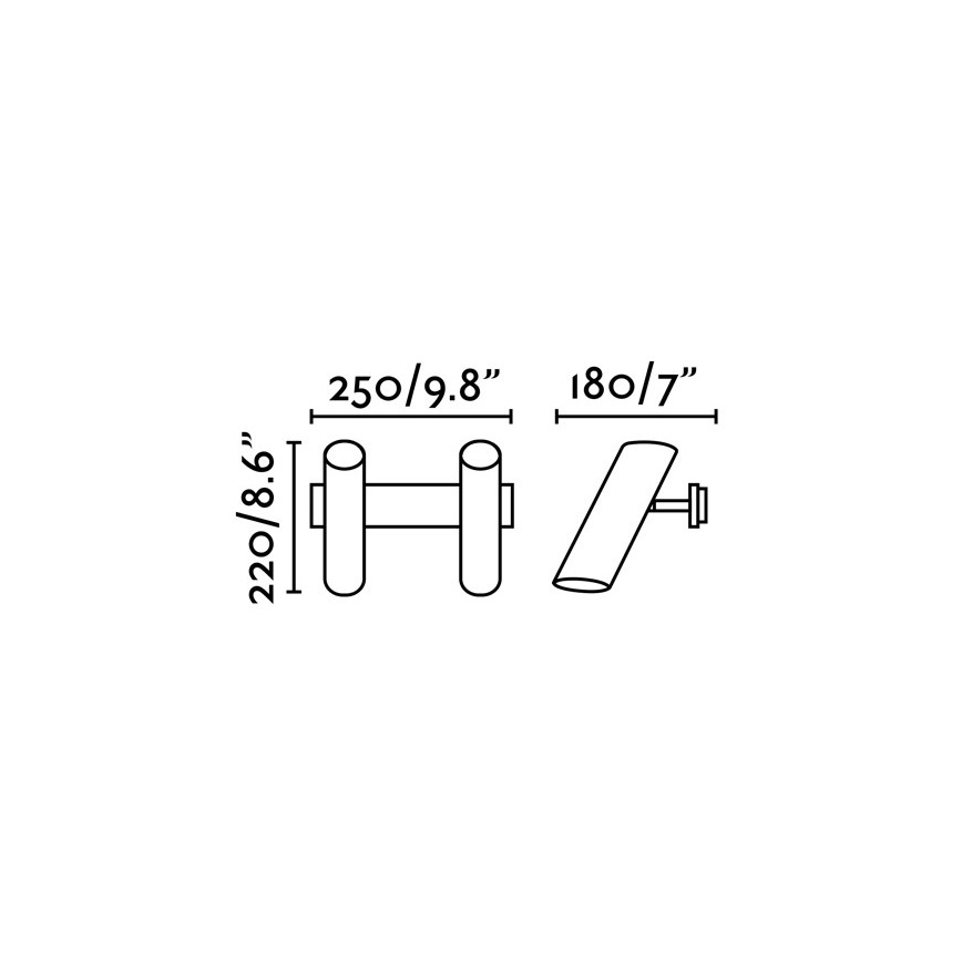 FARO 29876 - Sienas starmetis LINK 2xGU10/11W/230V melns