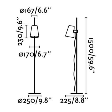 FARO 29998 - Grīdas lampa LUPE 1xE27/20W/230V spīdīga hroma