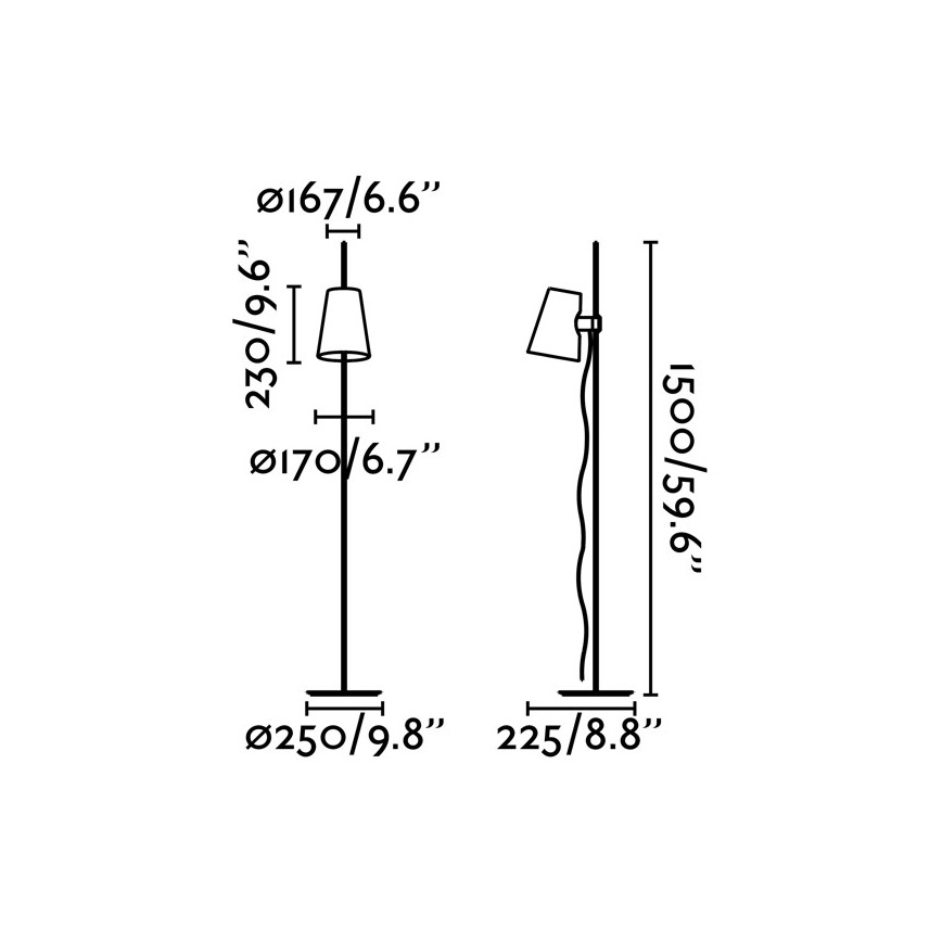 FARO 29998 - Grīdas lampa LUPE 1xE27/20W/230V spīdīga hroma