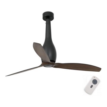 FARO 32004 - Griestu ventilators ETERFAN melna/brūna d. 128 cm + tālvadības pults