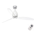 FARO 32020-Griestu ventilators MINI ETERFAN balta/caurspīdīga d. 128 cm+tālvadības pults