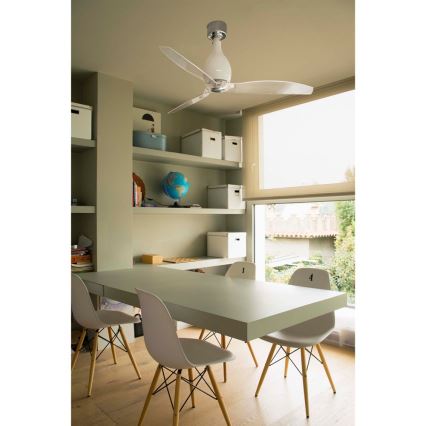 FARO 32020-Griestu ventilators MINI ETERFAN balta/caurspīdīga d. 128 cm+tālvadības pults