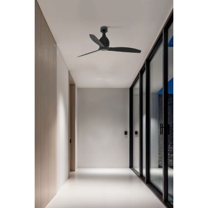 FARO 32030 - Griestu ventilators MINI ETERFAN melna d. 128 cm + tālvadības pults