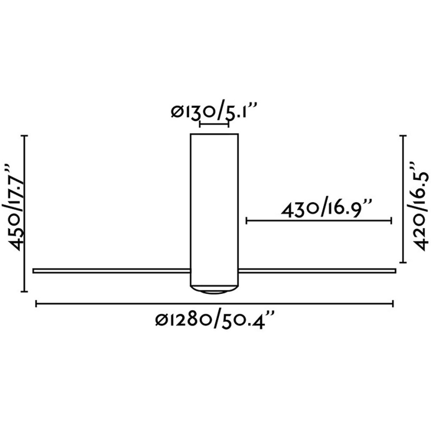 FARO 32035- Griestu ventilators TUBE FAN melna/caurspīdīga d. 128 cm + tālvadības pults