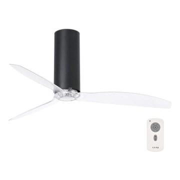 FARO 32036- Griestu ventilators TUBE FAN melna/caurspīdīga d. 128 cm + tālvadības pults
