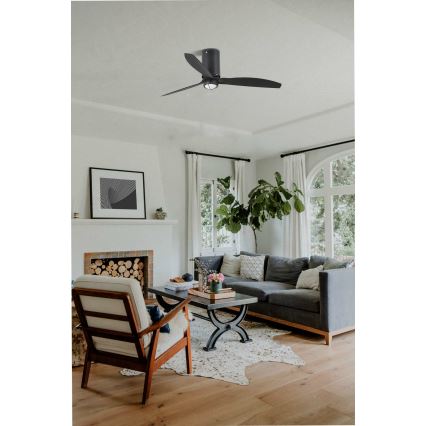 FARO 32043WP-10 - LED Griestu ventilators MINI TUBE FAN M LED/16W/230V melns d. 128 cm SMART + tālvadības pults