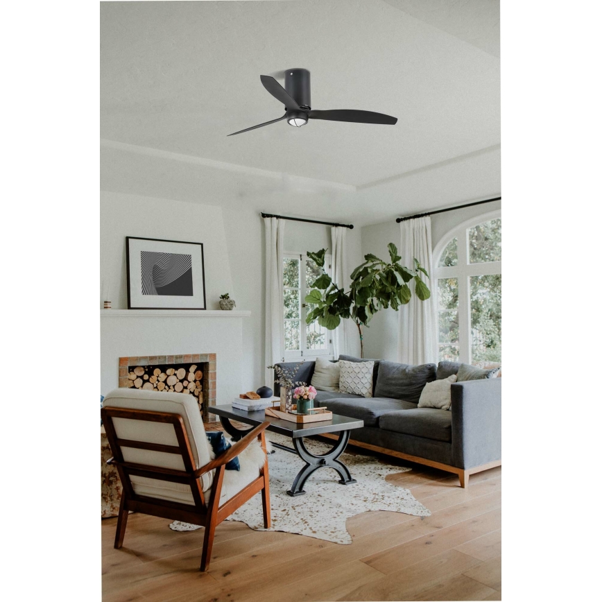 FARO 32043WP-10 - LED Griestu ventilators MINI TUBE FAN M LED/16W/230V melns d. 128 cm SMART + tālvadības pults