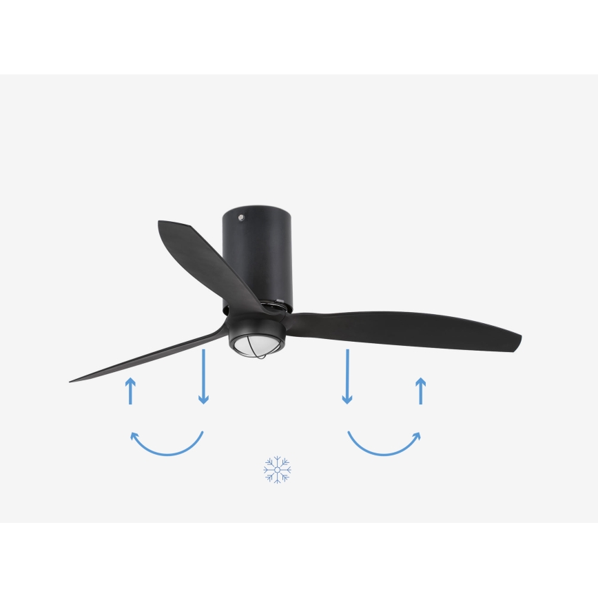 FARO 32043WP-10 - LED Griestu ventilators MINI TUBE FAN M LED/16W/230V melns d. 128 cm SMART + tālvadības pults