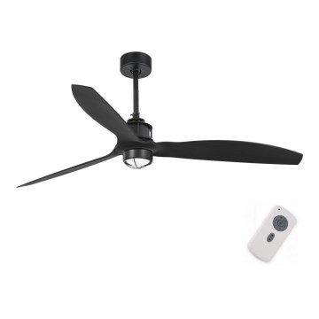 FARO 32100-10 - LED Griestu ventilators JUST FAN LED/17W/230V melna + tālvadības pults