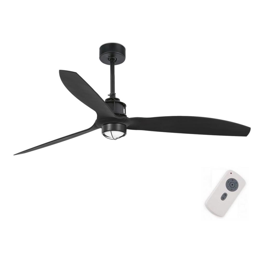 FARO 32100-10 - LED Griestu ventilators JUST FAN LED/17W/230V melna + tālvadības pults