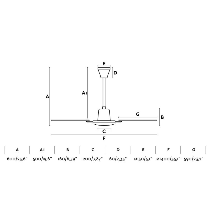 FARO 33111 - Griestu ventilators MALVINAS d. 140 cm