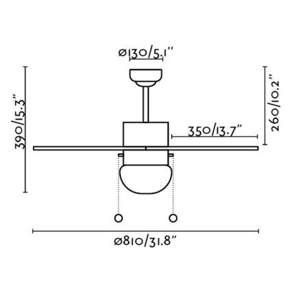 FARO 33179 - Griestu ventilators PALAO 1xE14/40W/230V