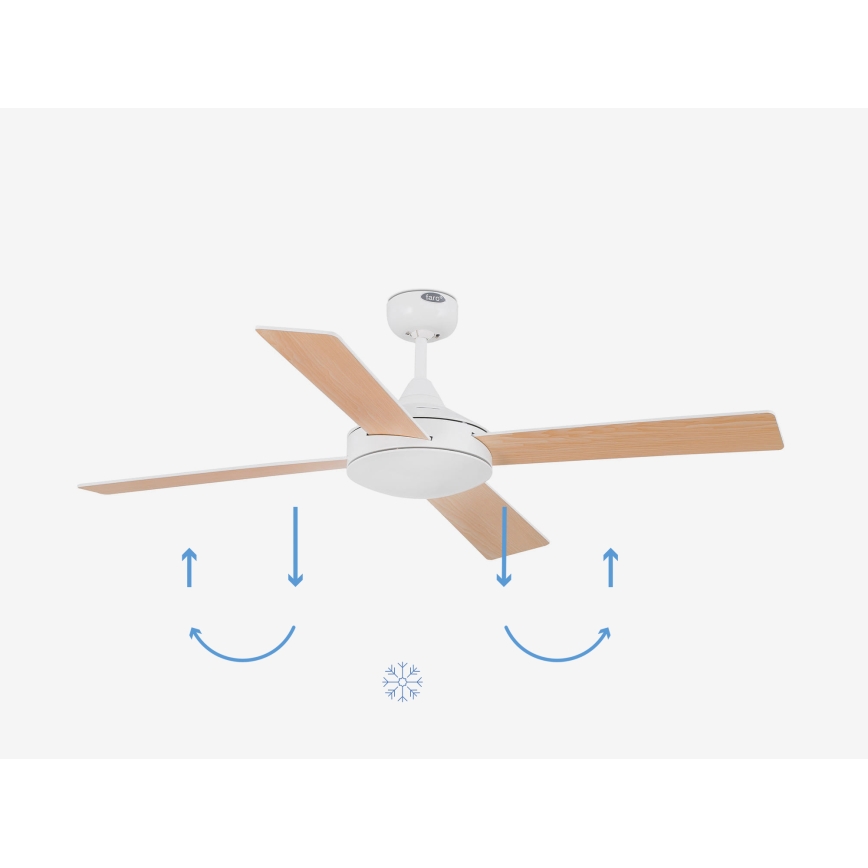FARO 33350DC - Griestu ventilators MALLORCA L balta/brūna + tālvadības pults