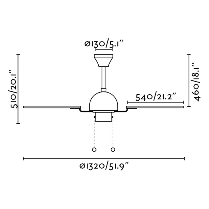 FARO 33352 - Griestu ventilators CUBA d. 132 cm