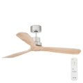FARO 33373DC - Griestu ventilators LANTAU koks/matēts hroms d. 132 cm + tālvadības pults