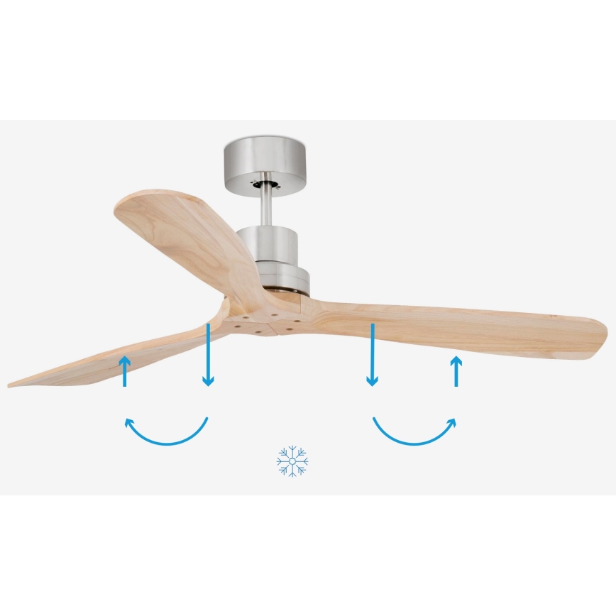 FARO 33373DC - Griestu ventilators LANTAU koks/matēts hroms d. 132 cm + tālvadības pults