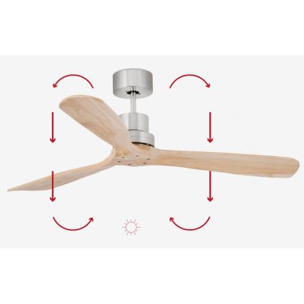 FARO 33373DC - Griestu ventilators LANTAU koks/matēts hroms d. 132 cm + tālvadības pults