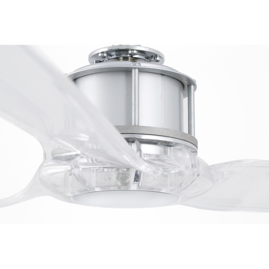 FARO 33394 - Griestu ventilators JUST FAN spīdīgi hromēts/caurspīdīgs + tālvadības pults