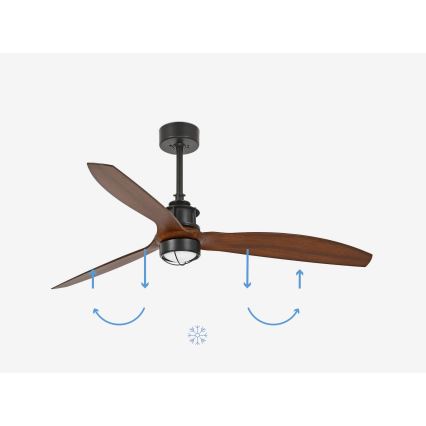 FARO 33395-10 - LED griestu ventilators JUST FAN LED/16W/230V melns/brūns Ø 128 cm ar tālvadības pulti