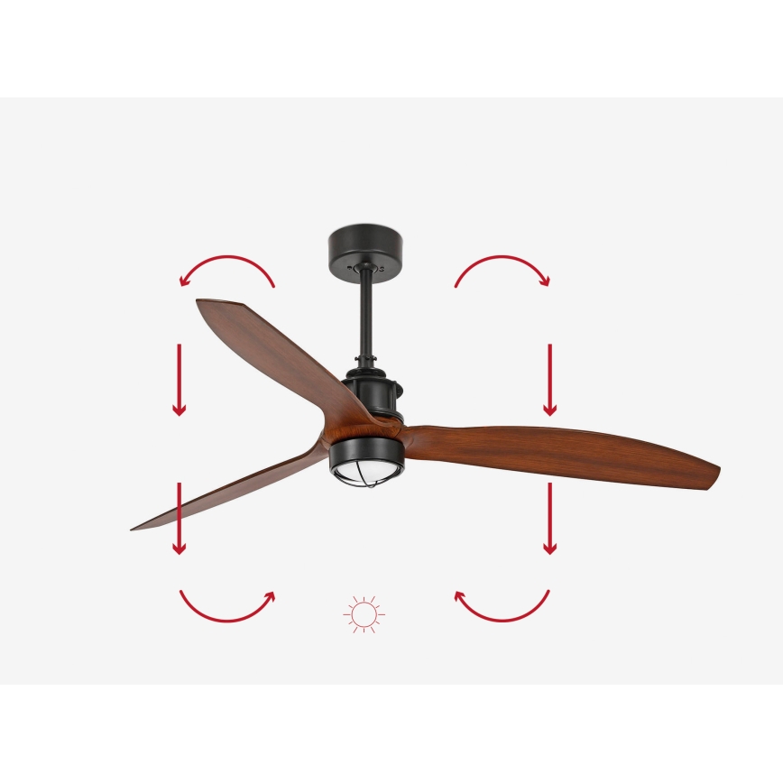 FARO 33395-10 - LED griestu ventilators JUST FAN LED/16W/230V melns/brūns Ø 128 cm ar tālvadības pulti