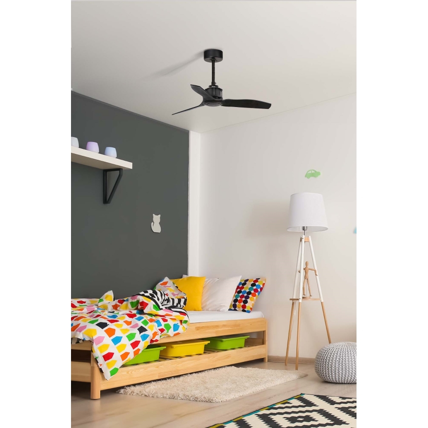 FARO 33424WT - Griestu ventilators JUST FAN S Ø 81 cm melns Wi‑Fi Tuya + tālvadība